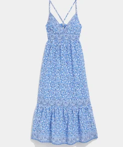 Blue Katama Tile Sconset Maxi Dress