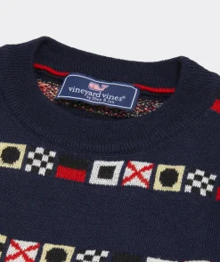 Boys’ Cotton Cashmere Cable Crewneck Sweater