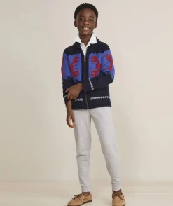 Boys’ Cotton Cashmere Cable Crewneck Sweater