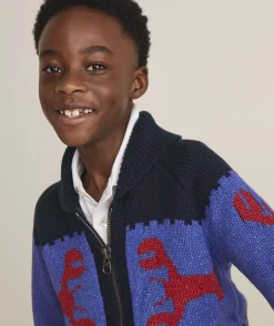 Boys’ Cotton Cashmere Cable Crewneck Sweater