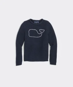 Boys’ Cotton Cashmere Cable Crewneck Sweater