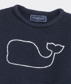 Boys’ Cotton Cashmere Cable Crewneck Sweater