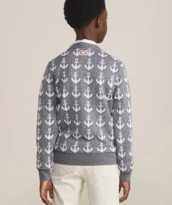 Boys’ Cotton Cashmere Cable Crewneck Sweater