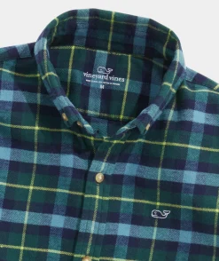 Boys' Cotton Twill Plaid Shirt