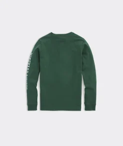Boys' Football Whale Long-Sleeve Pocket Tee