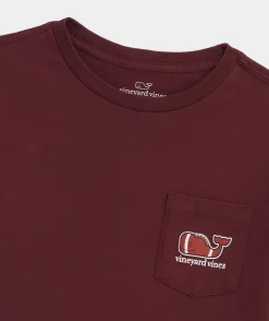 Boys' Football Whale Long-Sleeve Pocket Tee