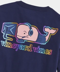 Boys' Gamer Character Whale Long-Sleeve Pocket Tee