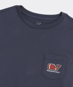 Boys' Heathered Two-Toned Whale Long-Sleeve Pocket Tee