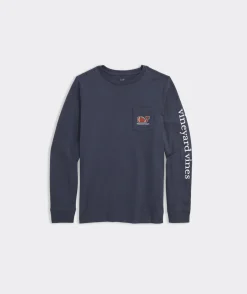 Boys' Heathered Two-Toned Whale Long-Sleeve Pocket Tee