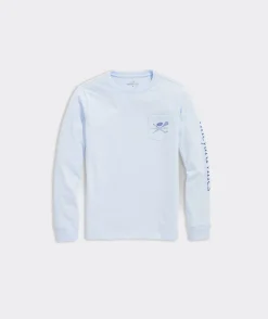 Boys' Lacrosse Whale Outline Long-Sleeve Pocket Tee
