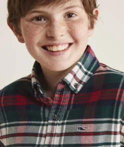 Boys' Stretch Flannel Tartan Shirt