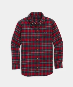 Boys' Stretch Poplin Check Shirt