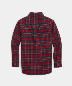 Boys' Stretch Poplin Check Shirt