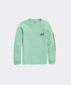 Boys' Vintage Whale Garment-Dyed Long-Sleeve Pocket Tee