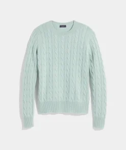 Cashmere Cable Shine Crewneck Sweater
