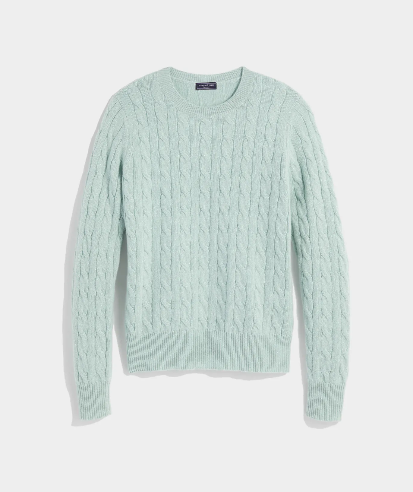 Cashmere Cable Shine Crewneck Sweater