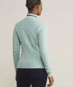 Cashmere Cable Shine Crewneck Sweater