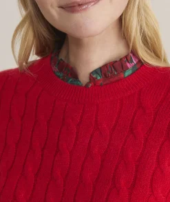 Cashmere Classic Cable Crewneck Sweater