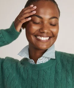 Cashmere Classic Cable Crewneck Sweater