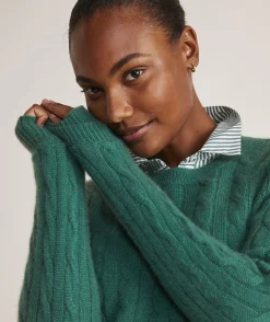 Cashmere Classic Cable Crewneck Sweater