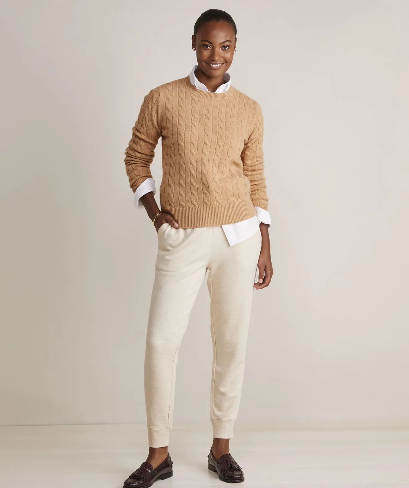 Cashmere Classic Cable Crewneck Sweater