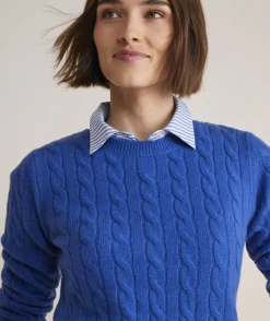 Cashmere Classic Cable Crewneck Sweater