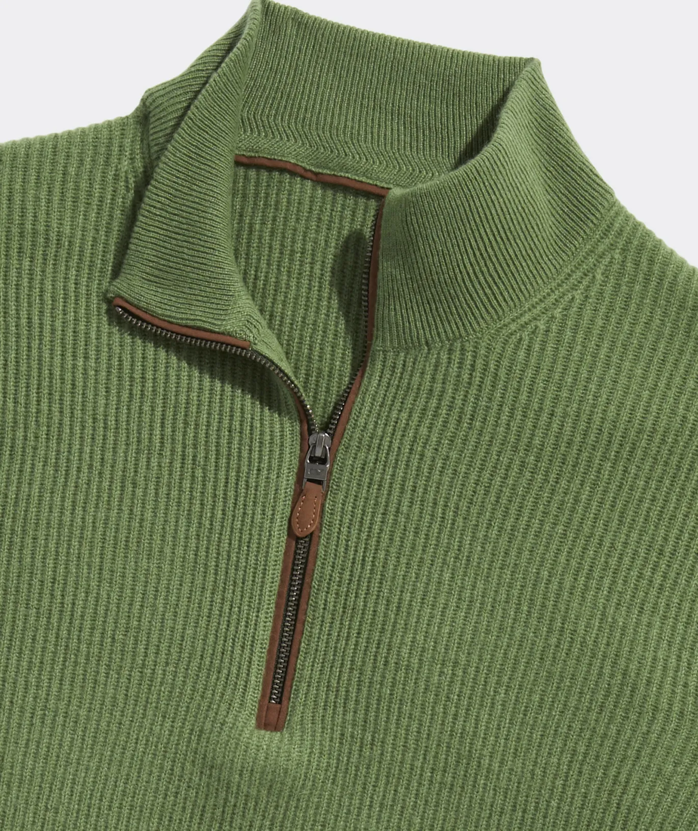 Cashmere Fisherman Rib Quarter-Zip Sweater