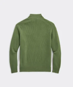 Cashmere Fisherman Rib Quarter-Zip Sweater