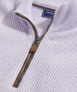 Cashmere Fisherman Rib Quarter-Zip Sweater