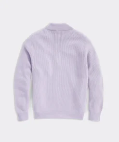 Cashmere Fisherman Rib Quarter-Zip Sweater