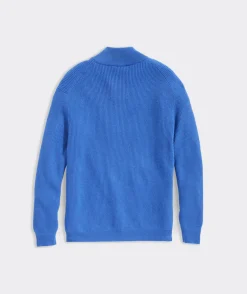 Cashmere Fisherman Rib Quarter-Zip Sweater