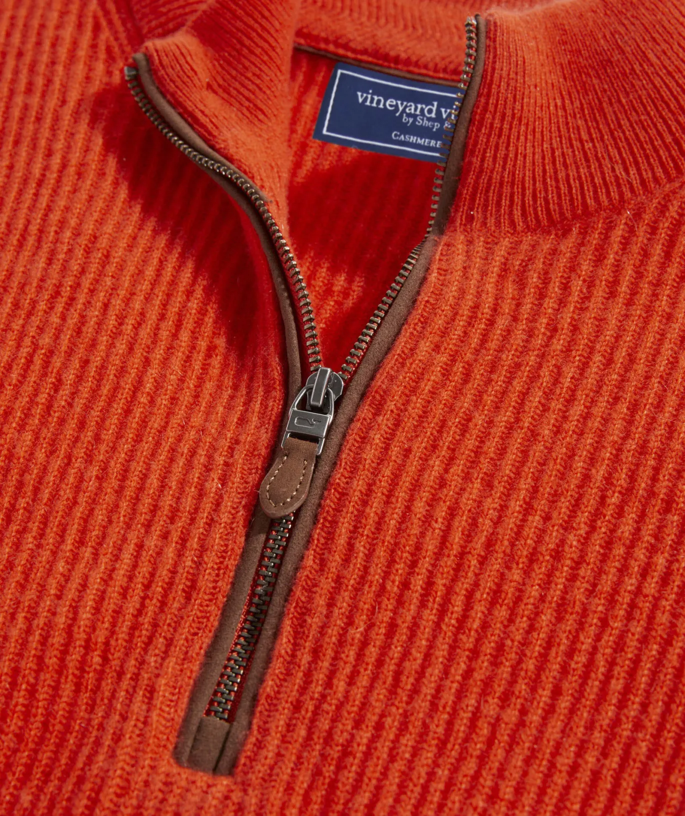 Cashmere Fisherman Rib Quarter-Zip Sweater