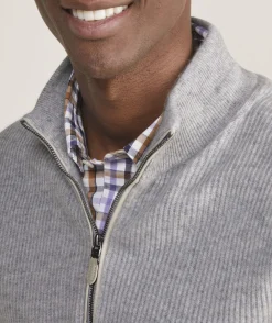 Cashmere Fisherman Rib Quarter-Zip Sweater