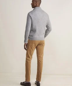 Cashmere Fisherman Rib Quarter-Zip Sweater