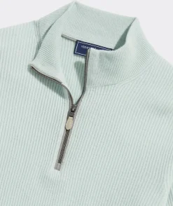 Cashmere Fisherman Rib Quarter-Zip Sweater