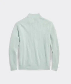 Cashmere Fisherman Rib Quarter-Zip Sweater