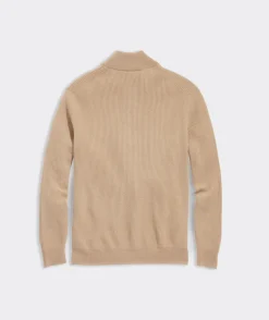 Cashmere Fisherman Rib Quarter-Zip Sweater