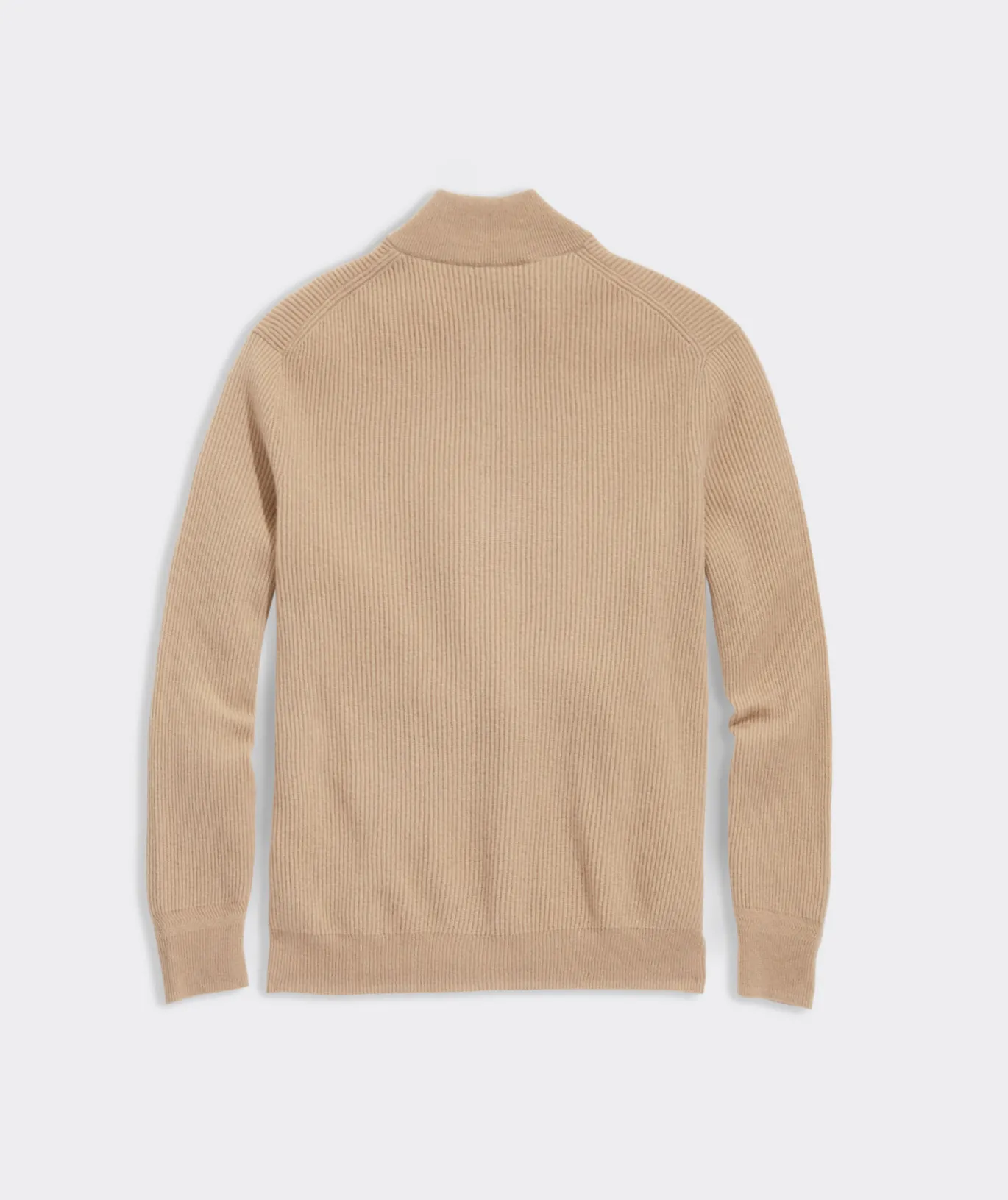 Cashmere Fisherman Rib Quarter-Zip Sweater