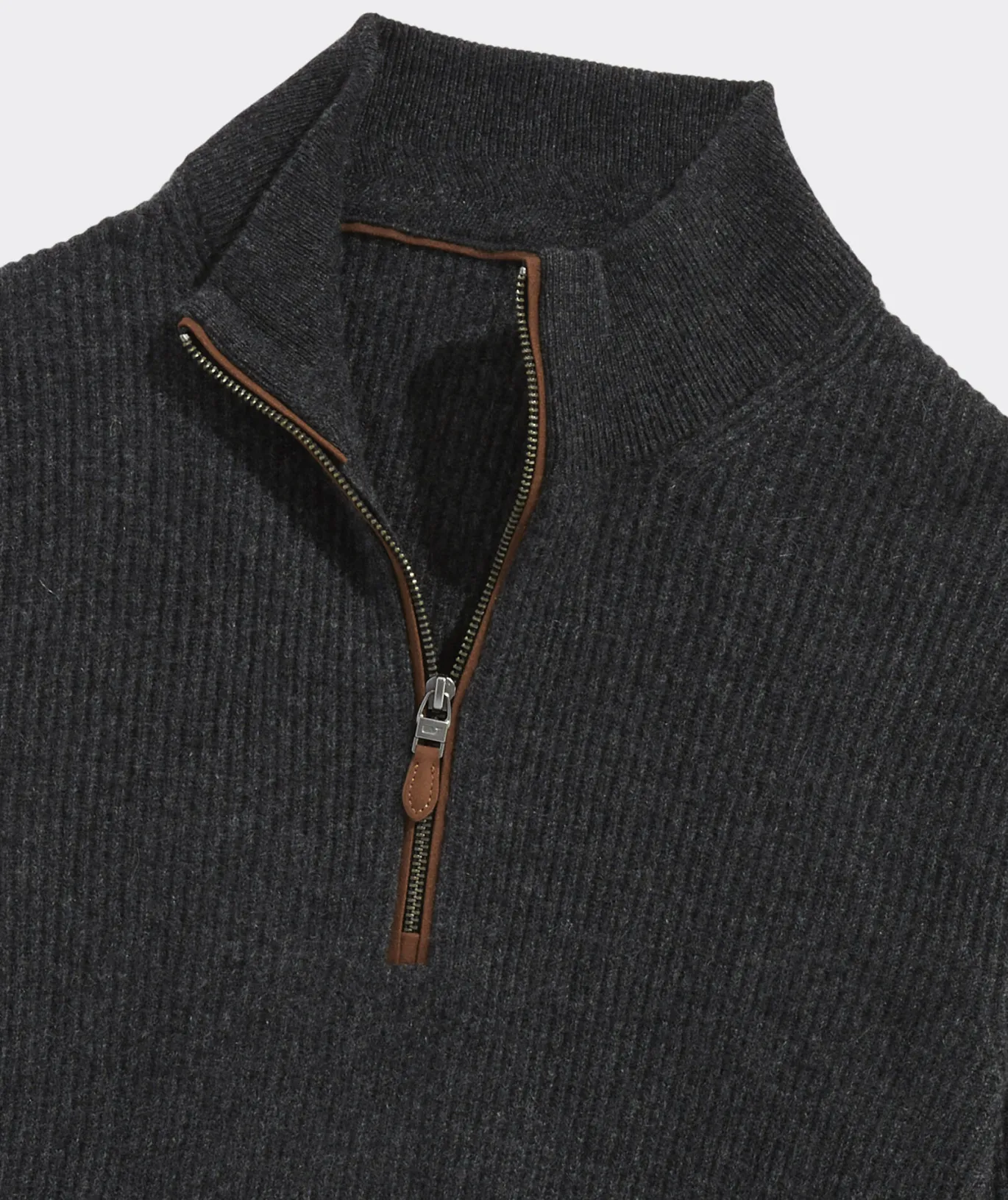 Cashmere Fisherman Rib Quarter-Zip Sweater