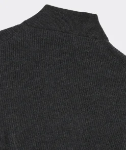 Cashmere Fisherman Rib Quarter-Zip Sweater