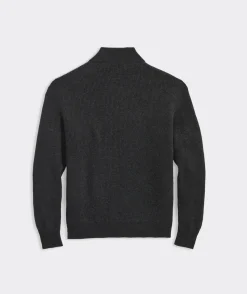 Cashmere Fisherman Rib Quarter-Zip Sweater