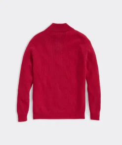 Cashmere Fisherman Rib Quarter-Zip Sweater