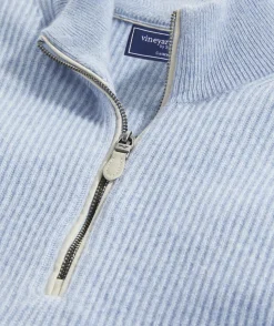Cashmere Fisherman Rib Quarter-Zip Sweater