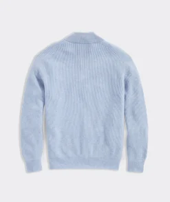 Cashmere Fisherman Rib Quarter-Zip Sweater