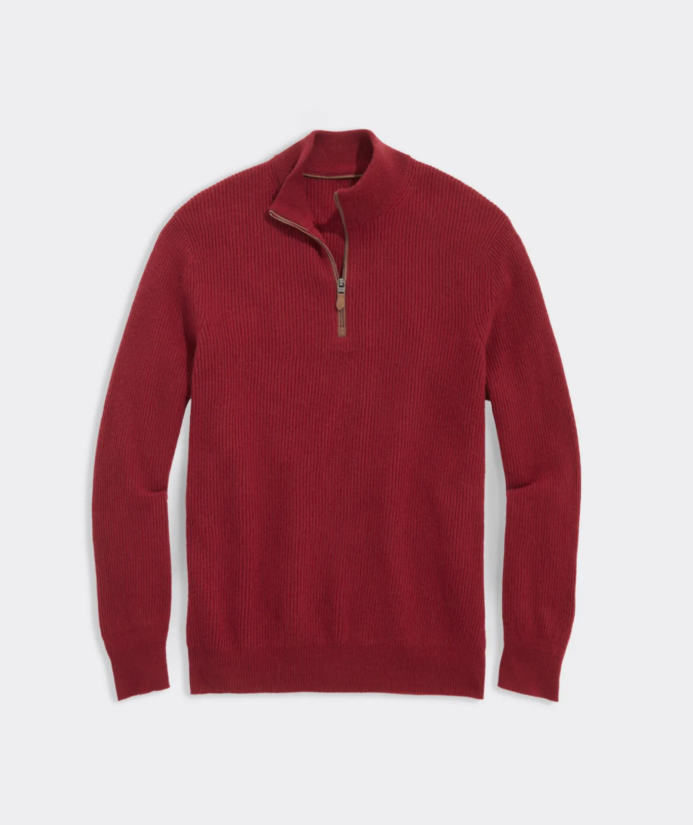 Cashmere Fisherman Rib Quarter-Zip Sweater