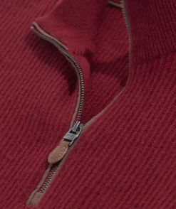 Cashmere Fisherman Rib Quarter-Zip Sweater