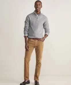 Cashmere Fisherman Rib Quarter-Zip Sweater