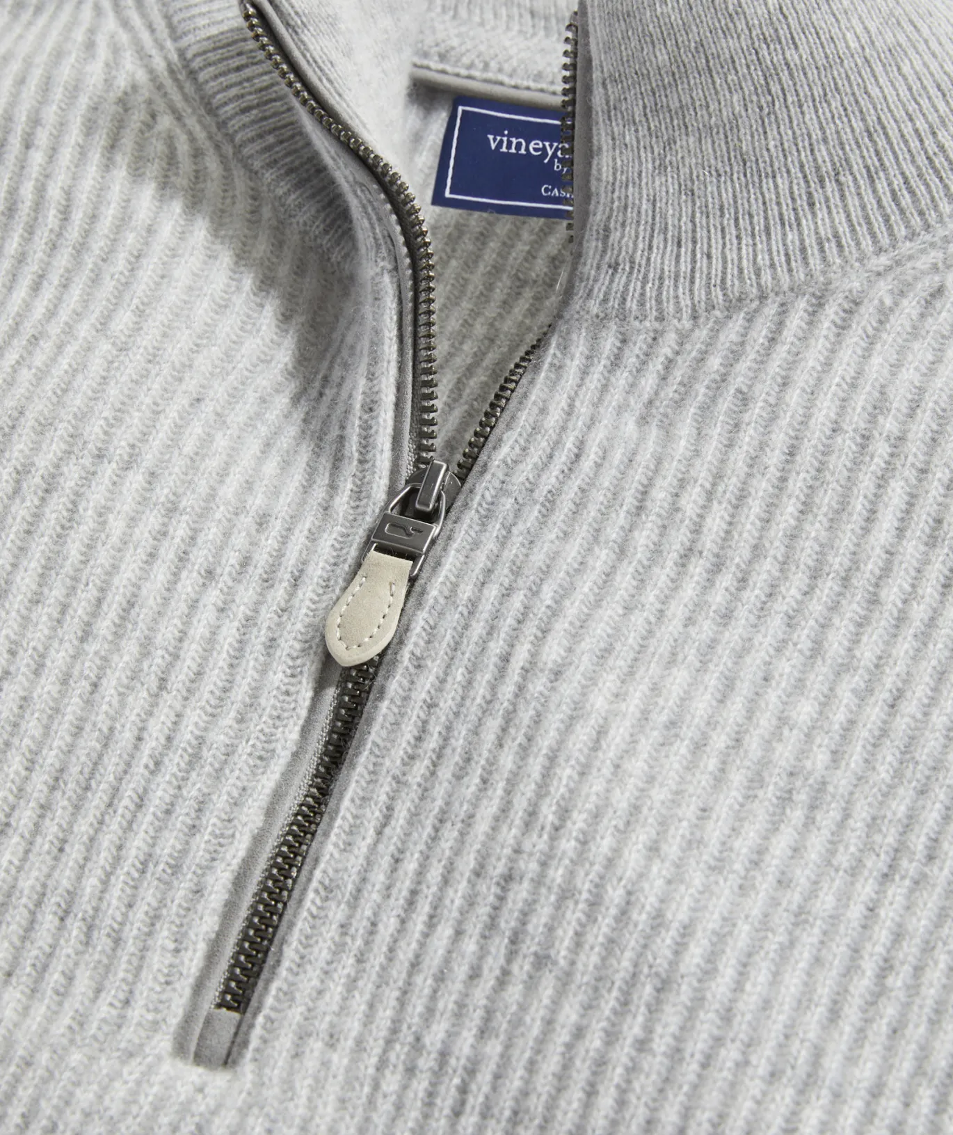 Cashmere Fisherman Rib Quarter-Zip Sweater
