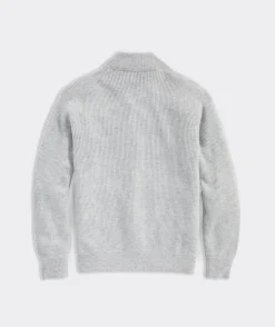 Cashmere Fisherman Rib Quarter-Zip Sweater