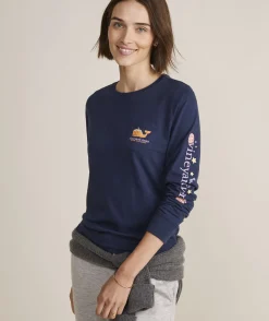 Christmas Icons Whale Long-Sleeve Pocket Tee